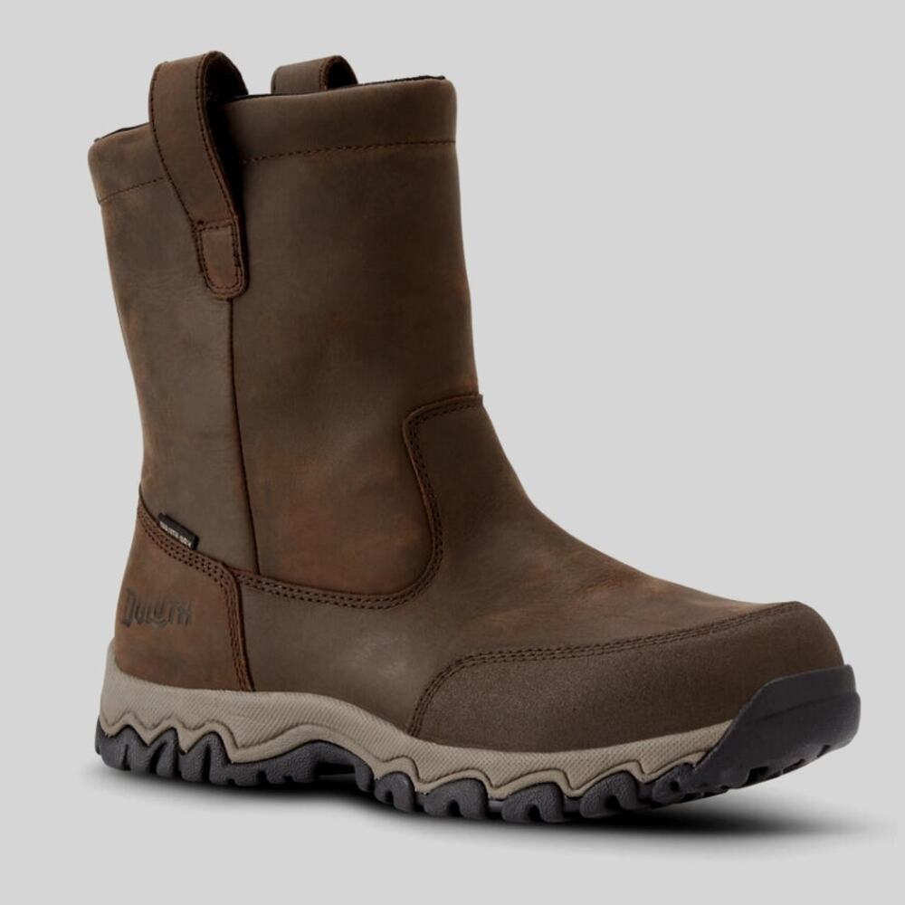 Duluth Men's Dark Brown Wild Boar Insulated Pull On Boots Size 12W